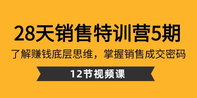 28天·销售特训营5期：了解赚钱底层思维，掌握销售成交密码（12节课）|明哥资源