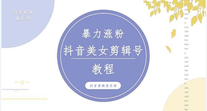 抖音快手暴力涨粉美女混剪视频教程 百分百过原创图片教程 附带违规申诉方法|明哥资源