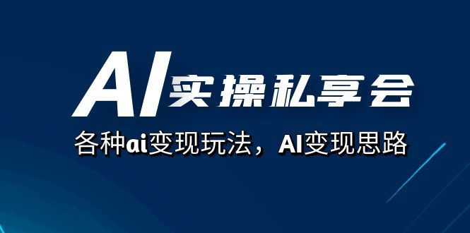 AI实操私享会，各种ai变现玩法，AI变现思路（67节课）|明哥资源