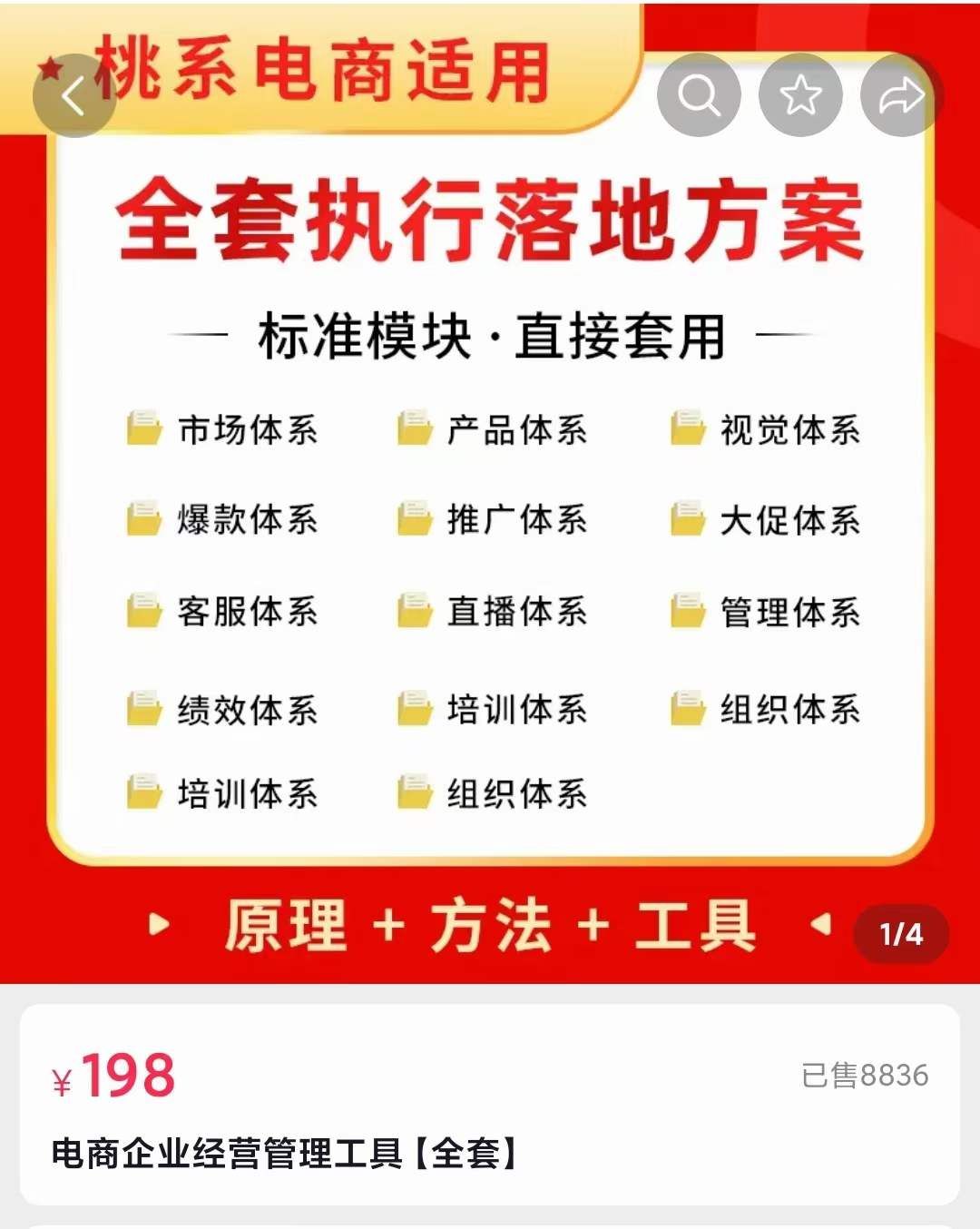 外面卖198·电商企业经营管理工具:全套执行落地方案 标准模块·直接套用|明哥资源