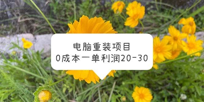 电脑系统重装项目，0成本一单利润20-30|明哥资源