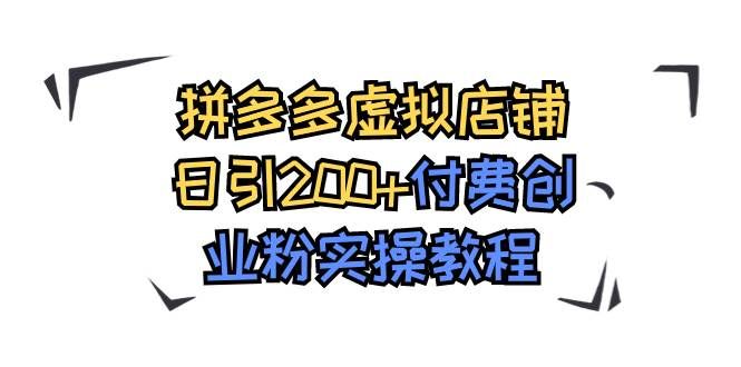 拼多多虚拟店铺日引200+付费创业粉实操教程|明哥资源
