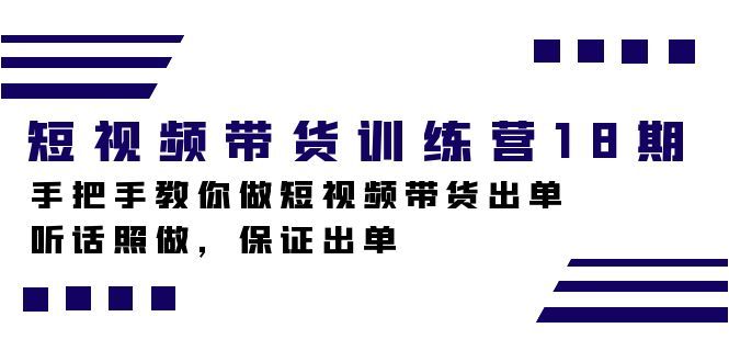 短视频带货训练营18期，手把手教你做短视频带货出单，听话照做，保证出单|明哥资源