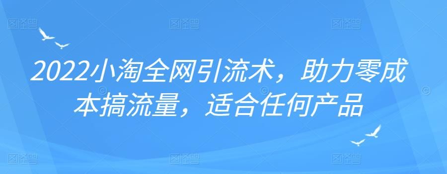 2022年小淘全网引流术，助力零成本搞流量，适合任何产品|明哥资源