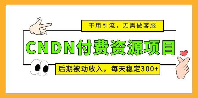 CNDN付费资源项目，不用引流，无需做客服，后期被动收入|明哥资源