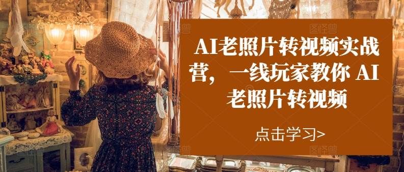 AI老照片转视频实操训练营，一线玩家教你AI老照片转视频|明哥资源