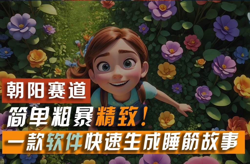 利用一款软件5分钟一条爆款睡前故事，简单粗暴精致！小白月入2w+|明哥资源