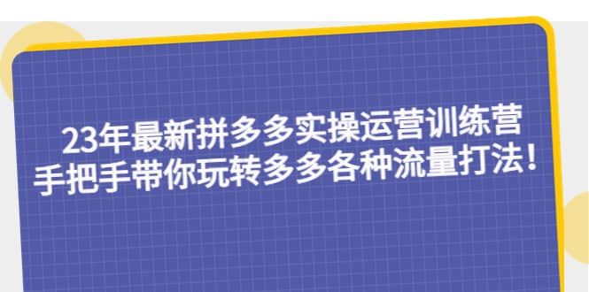 23年最新拼多多实操运营训练营：手把手带你玩转多多各种流量打法！|明哥资源
