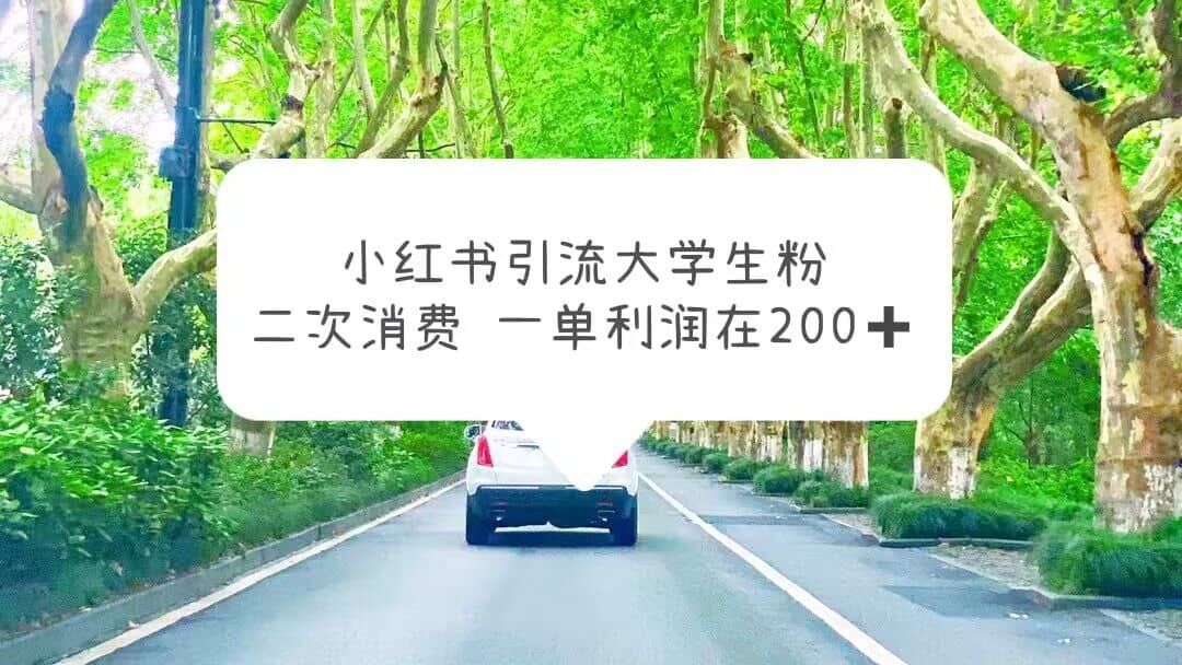 小红书引流大学生粉，变现项目，一单利润在200+（教程+资源）|明哥资源