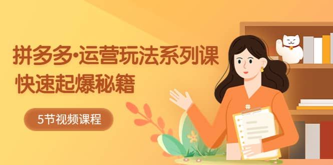 2023拼多多-运营玩法系列课：快速起爆秘籍（5节视频课）|明哥资源
