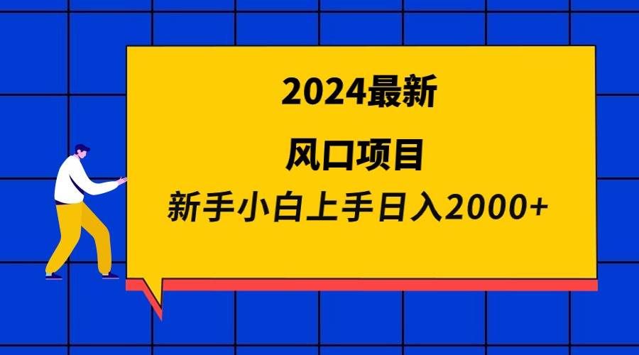 2024最新风口项目 新手小白日入2000+|明哥资源