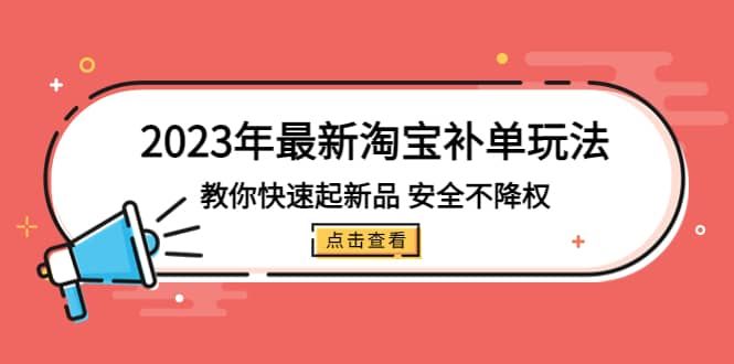 2023年最新淘宝补单玩法，教你快速起·新品，安全·不降权（18课时）|明哥资源