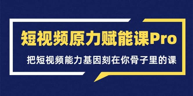 短视频原力赋能课Pro，把短视频能力基因刻在你骨子里的课（价值4999元）|明哥资源