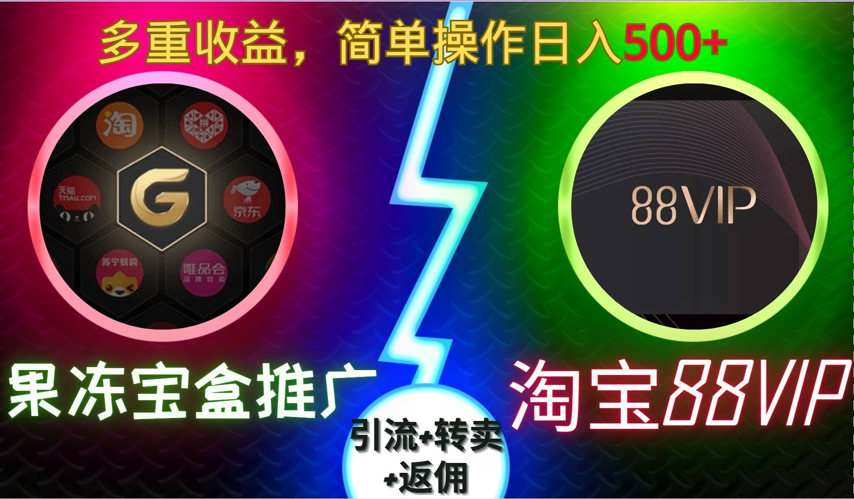 果冻宝盒推广88VIP,引流+转卖+返佣,多重收益,简单操作日入500+|明哥资源