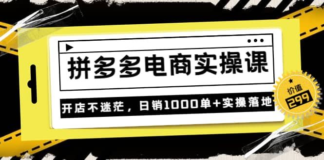 《拼多多电商实操课》开店不迷茫，日销1000单+实操落地（价值299元）|明哥资源