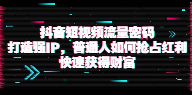 抖音短视频流量密码：打造强IP，普通人如何抢占红利，快速获得财富|明哥资源