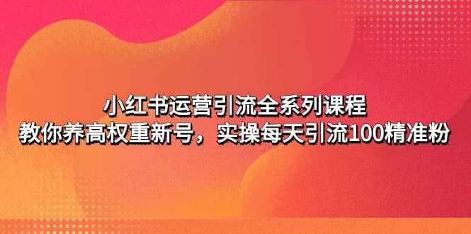 小红书运营引流全系列课程：教你养高权重新号|明哥资源