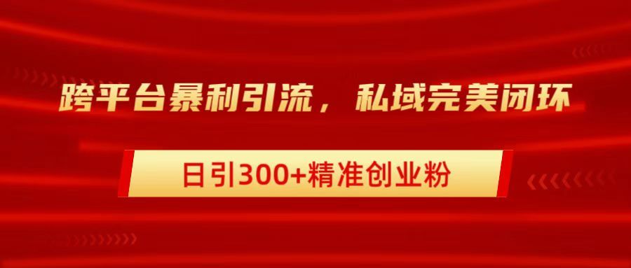 跨平台暴力引流,私域完美闭环,日引300+精准创业粉|明哥资源