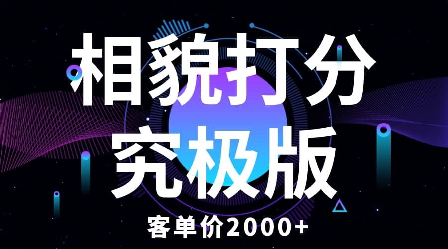 相貌打分究极版，客单价2000+纯新手小白就可操作的项目|明哥资源