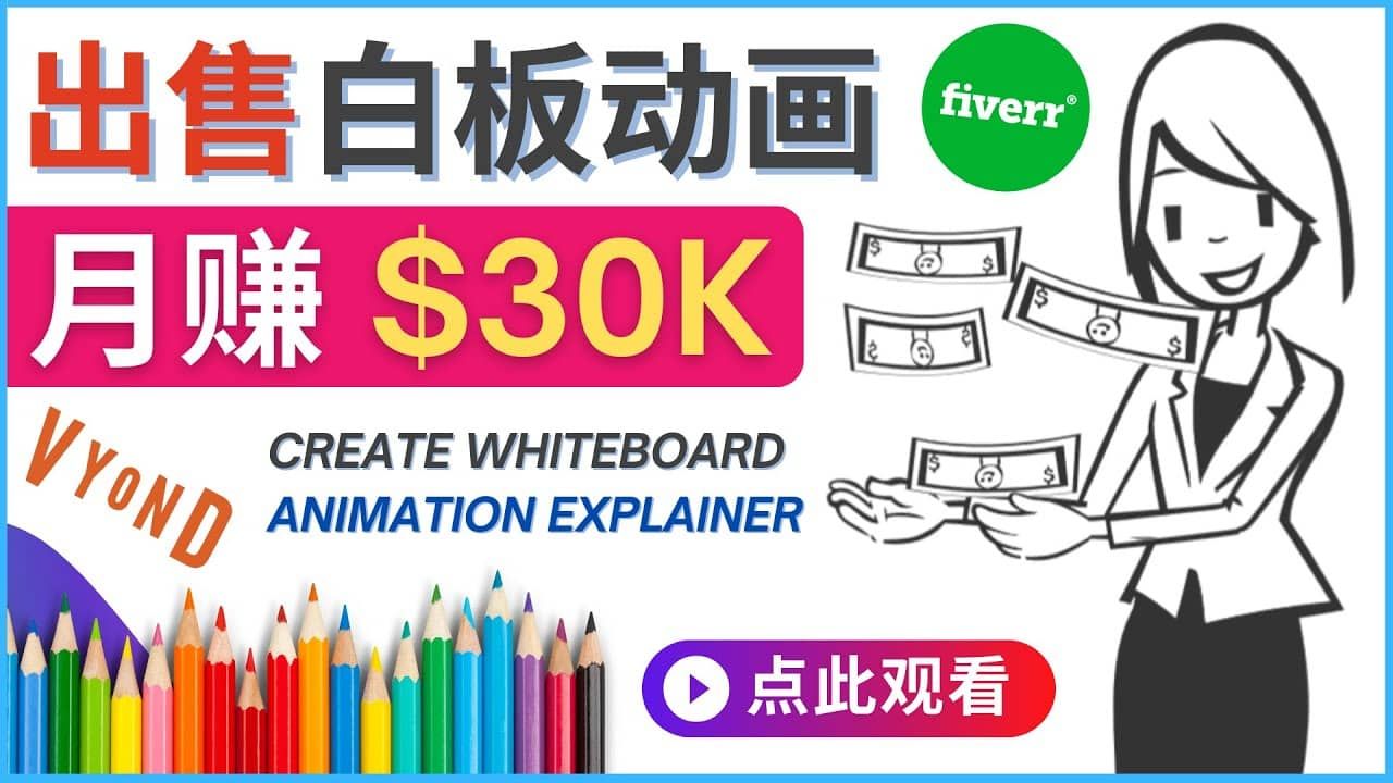 如何用最简单制作白板动画（WhiteBoard Animation）月赚3万美元|明哥资源