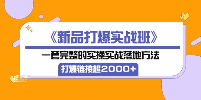 《新品打爆实战班》一套完整的实操实战落地方法，打爆链接超2000+（38节课)|明哥资源