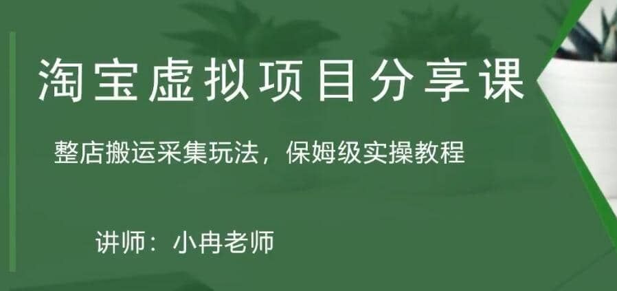 淘宝虚拟整店搬运采集玩法分享课:整店搬运采集玩法,保姆级实操教程|明哥资源