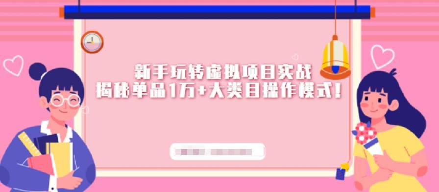 新手玩转虚拟项目实战，揭秘单品1万+大类目操作模式【视频课程】|明哥资源