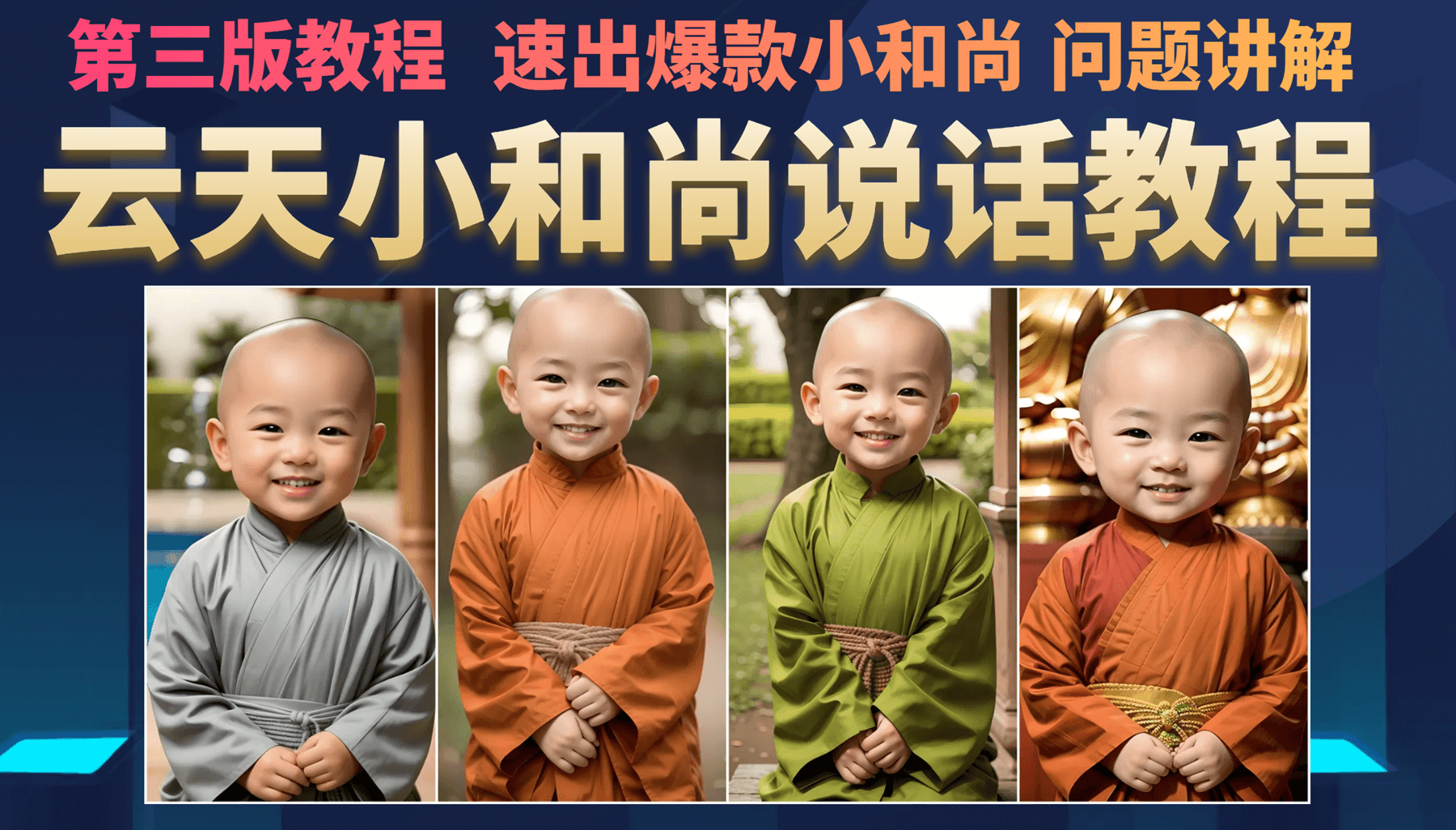 云天小和尚会说话，7天万粉（第3版教程）|明哥资源