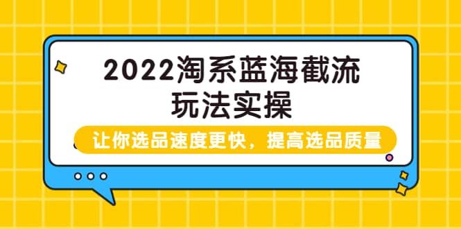 2022淘系蓝海截流玩法实操：让你选品速度更快，提高选品质量（价值599）|明哥资源