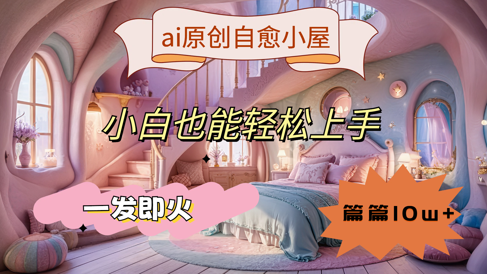 ai原创治愈小屋，小白也能轻松上手，一发即火，篇篇10w+|明哥资源