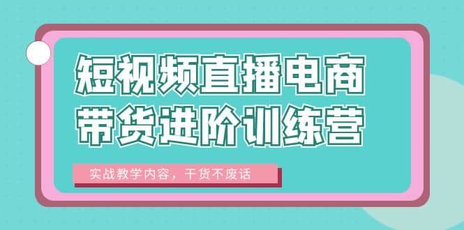 短视频直播电商带货进阶训练营：实战教学内容，干货不废话|明哥资源
