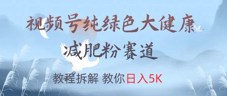 视频号纯绿色大健康粉赛道，教程拆解，教你日入5K|明哥资源