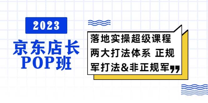 2023京东店长·POP班 落地实操超级课程 两大打法体系 正规军&非正规军|明哥资源