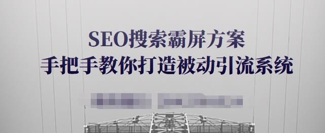 SEO搜索霸屏方案，手把手教你打造被动引流系统【视频课程】|明哥资源