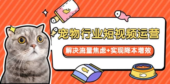 宠物/行业短视频运营 流量增长的一层窗户纸 解决流量焦虑+实现降本增效|明哥资源