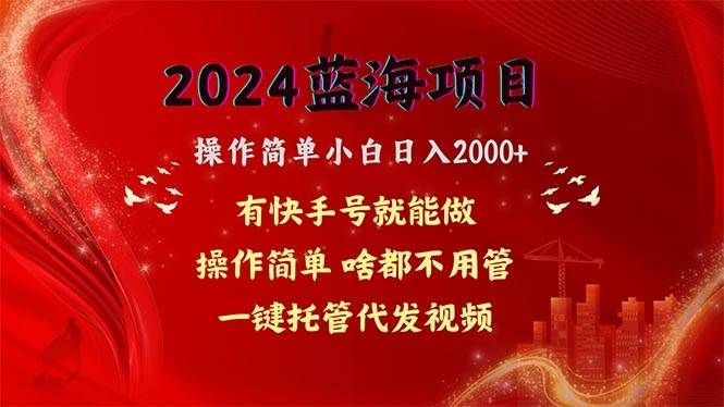 2024蓝海项目,网盘拉新,操作简单小白日入2000+,一键托管代发视频,...|明哥资源
