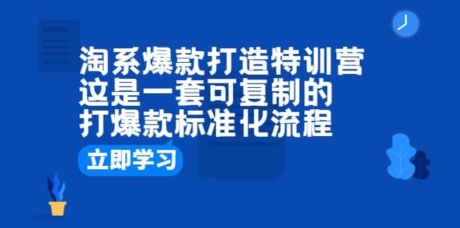 淘系爆款打造特训营：这是一套可复制的打爆款标准化流程|明哥资源