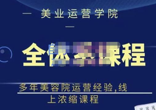 网红美容院全套营销落地课程，多年美容院运营经验，线上浓缩课程|明哥资源
