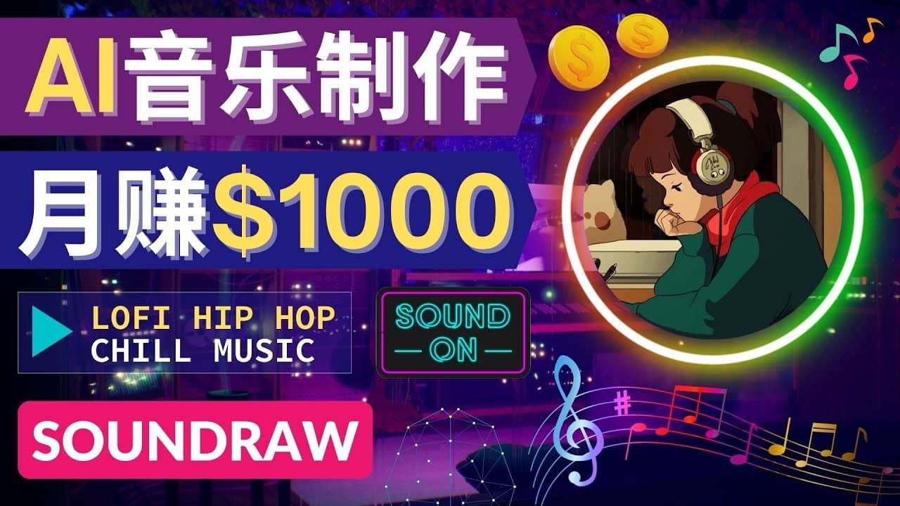 无需任何音乐基础: 使用AI软件制作Lofi Hip Hop Chill Music 月赚1000美元|明哥资源