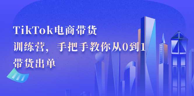 TikTok电商带货训练营，手把手教你从0到1带货出单|明哥资源