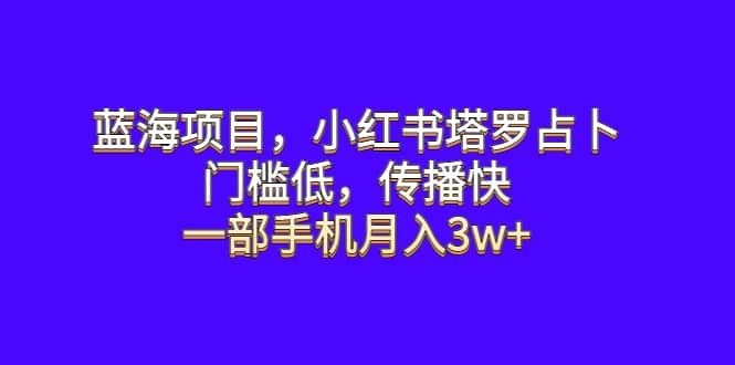 蓝海项目，小红书塔罗占卜，门槛低，传播快，一部手机月入3w+|明哥资源