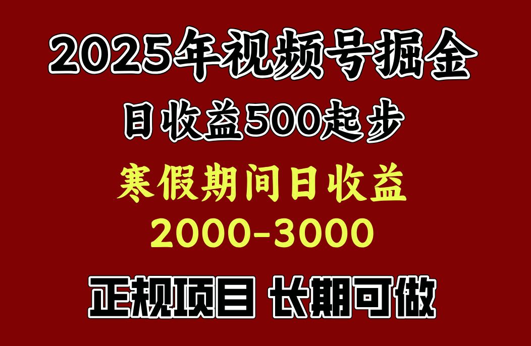 寒假期间一天收益2000+，小白一天就能上手|明哥资源