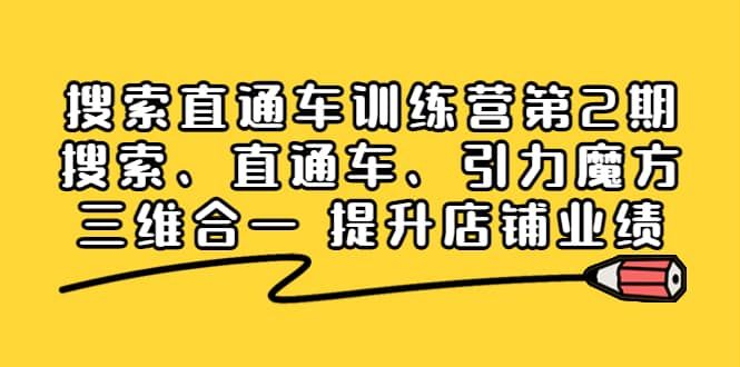 搜索直通车训练营第2期：搜索、直通车、引力魔方三维合一 提升店铺业绩|明哥资源
