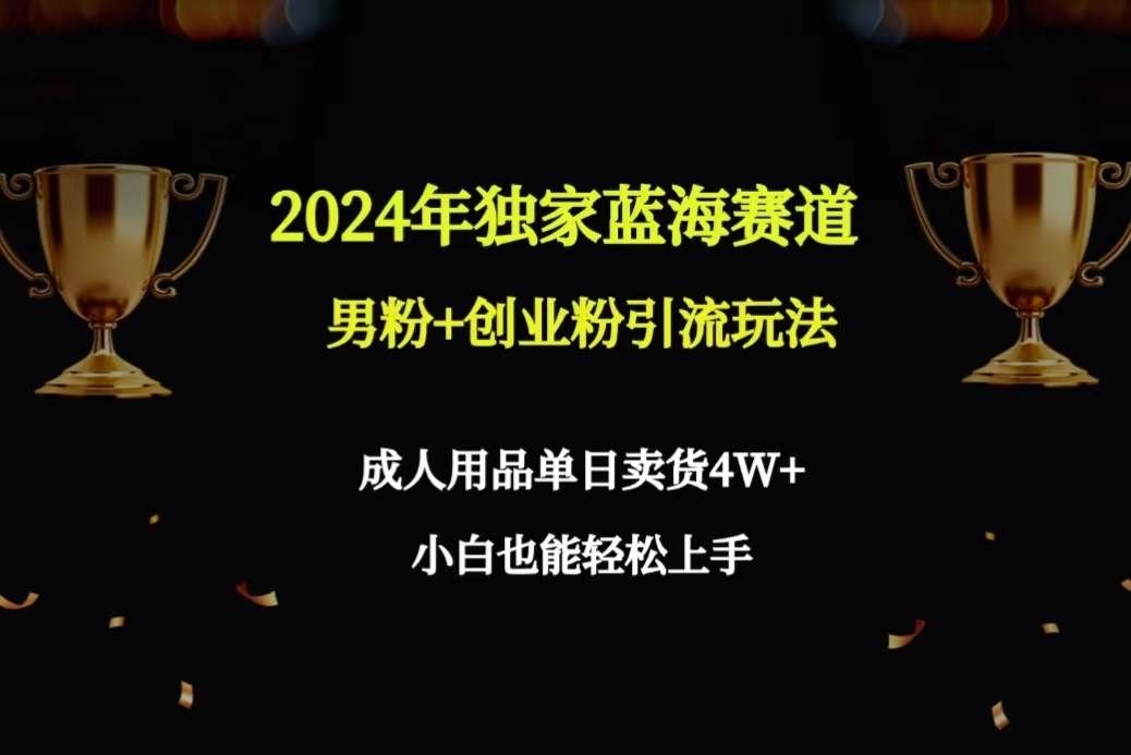 2024年独家蓝海赛道男粉+创业粉引流玩法，成人用品单日卖货4W+保姆教程|明哥资源