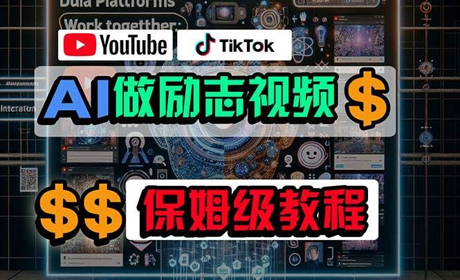 利用AI制作励志视频，在YouTube和TikTok赚钱，小白可做（附工具）|明哥资源