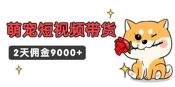 东哲日记·萌宠短视频带货,2天佣金9000+|明哥资源