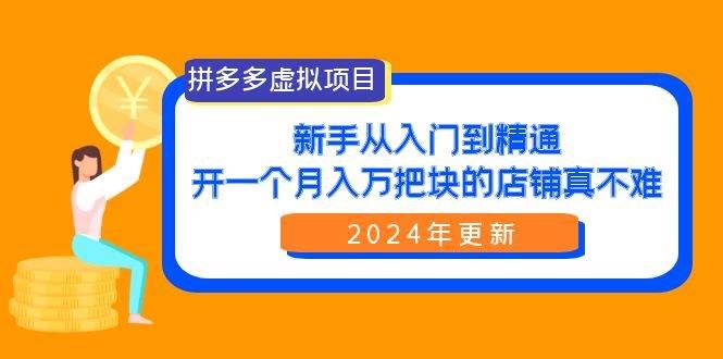 拼多多虚拟项目：入门到精通，开一个月入万把块的店铺 真不难（24年更新）|明哥资源
