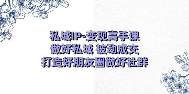 私域IP-变现高手课:做好私域 被动成交,打造好朋友圈做好社群(18节)|明哥资源