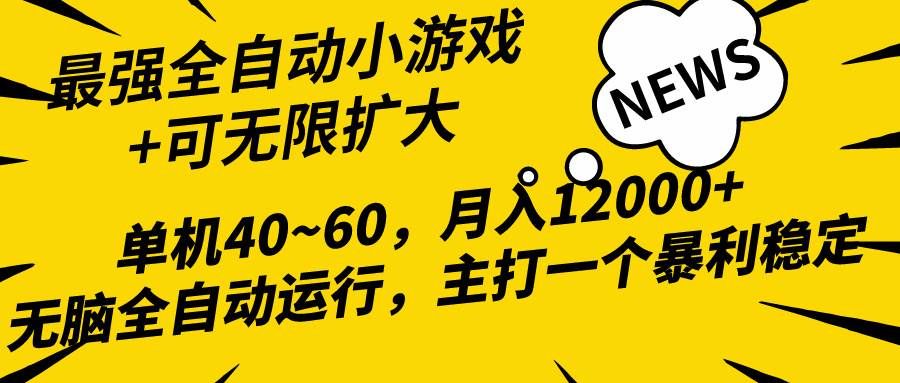 2024最新全网独家小游戏全自动，单机40~60,稳定躺赚，小白都能月入过万|明哥资源