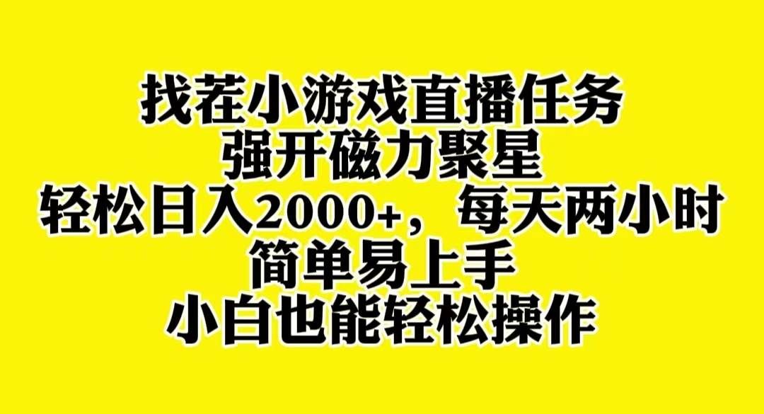 找茬小游戏直播,强开磁力聚星,轻松日入2000+,小白也能轻松上手|明哥资源